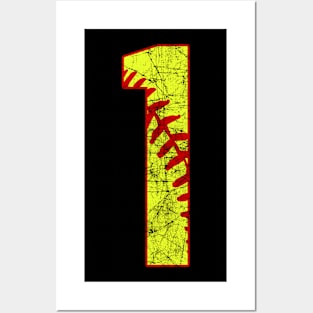 Fastpitch Softball Number 1 #1 Softball Shirt Jersey Favorite Player Biggest Fan Posters and Art